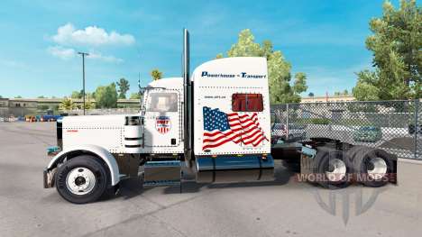 Powerhouse Transport skin for the truck Peterbil for American Truck Simulator