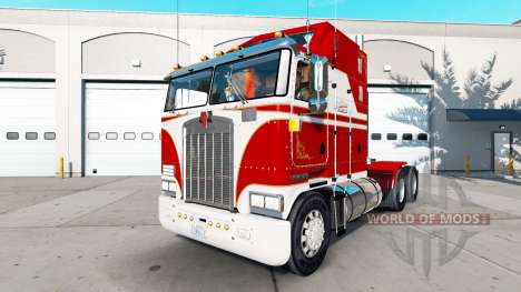 Skin White & Red for the tractor Kenworth K100 for American Truck Simulator
