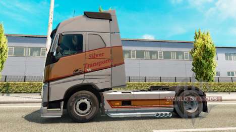 Silver Transports skin for Volvo truck for Euro Truck Simulator 2