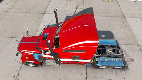 Skin Red on the truck Kenworth W900 for American Truck Simulator