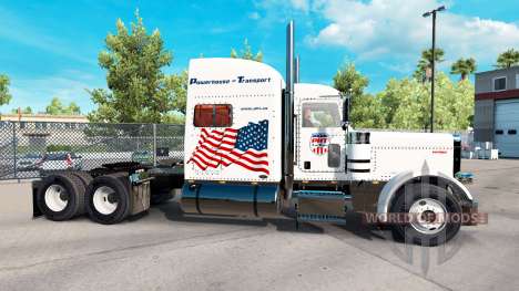 Powerhouse Transport skin for the truck Peterbil for American Truck Simulator
