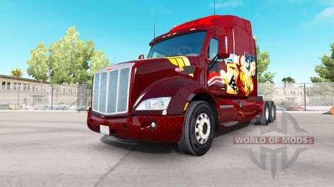 Wonder Woman skin for the truck Peterbilt for American Truck Simulator