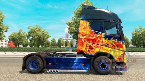 Blue Fire skin for Volvo truck for Euro Truck Simulator 2