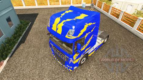 Skin Blue-yellow-for DAF truck for Euro Truck Simulator 2
