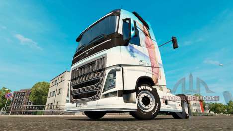 Miranda Kerr skin for Volvo truck for Euro Truck Simulator 2