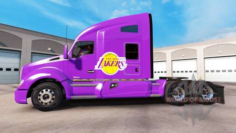 The skin Los Angeles Lakers on tractor Kenworth for American Truck Simulator