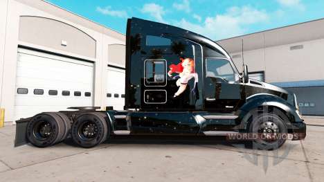Skin Power Girl on tractor Kenworth for American Truck Simulator