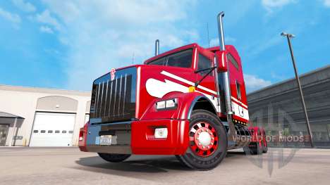 Skin Red-white-tractor Kenworth T800 for American Truck Simulator