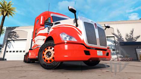 The skin of the Red Stripe on the truck Kenworth for American Truck Simulator