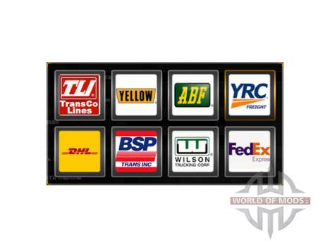 The logos of the freight companies USA for American Truck Simulator