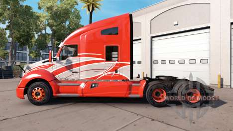 The skin of the Red Stripe on the truck Kenworth for American Truck Simulator