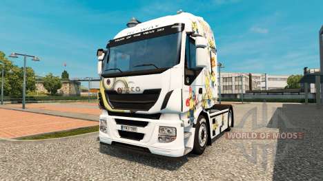 The Minions skin for Iveco tractor unit for Euro Truck Simulator 2