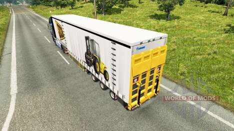 Curtain semitrailer Krone JCB for Euro Truck Simulator 2