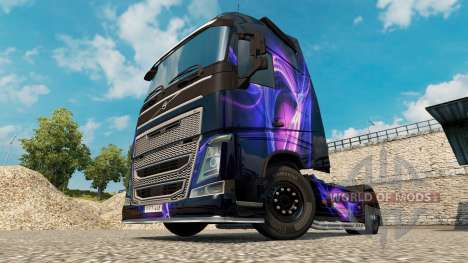 Skin Black & Purple on a Volvo truck for Euro Truck Simulator 2