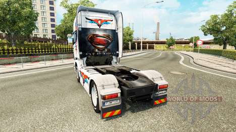 A skin of Superman for Scania truck for Euro Truck Simulator 2