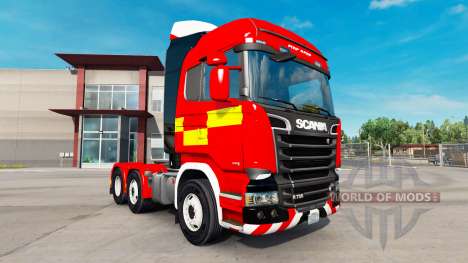 Skin for Fire Truck tractor Scania R730 for American Truck Simulator