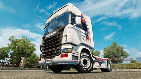 A skin of Superman for Scania truck for Euro Truck Simulator 2