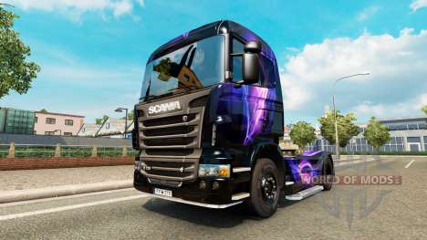 The Black and Purple skin for Scania truck for Euro Truck Simulator 2