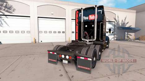 Skin YouTube on a Kenworth tractor for American Truck Simulator