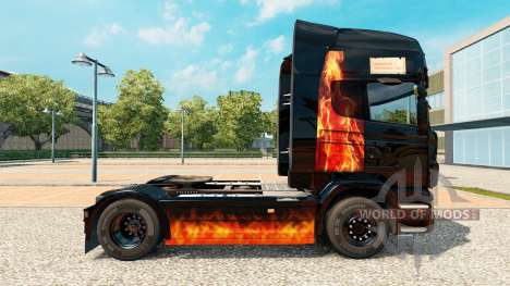 Skin Burning woman on tractor Scania for Euro Truck Simulator 2