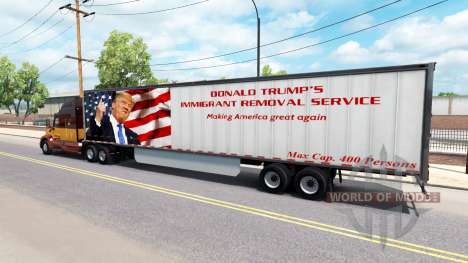 Skin Trump on the trailer for American Truck Simulator