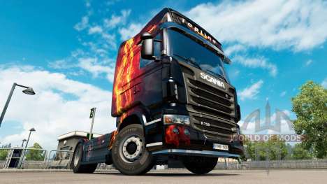 Fire Girl skin for Scania truck for Euro Truck Simulator 2