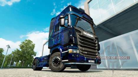Skin Blue Smoke on tractor Scania for Euro Truck Simulator 2