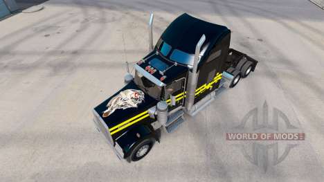 Skin Night on the truck Kenworth W900 for American Truck Simulator