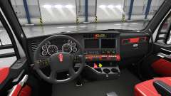 Red interior Kenworth T680 for American Truck Simulator