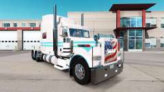 The Blue skin and white for the truck Peterbilt 389 for American Truck Simulator