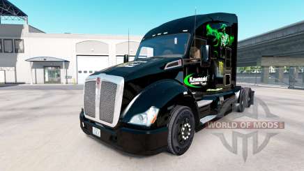 Skin Kawasaki Racing Team on a Kenworth tractor for American Truck Simulator