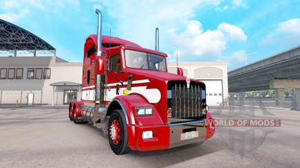 Skin Red-white-tractor Kenworth T800 for American Truck Simulator