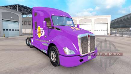 The skin Los Angeles Lakers on tractor Kenworth for American Truck Simulator