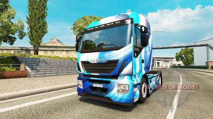 Skin Blue Abstract Iveco for the truck for Euro Truck Simulator 2