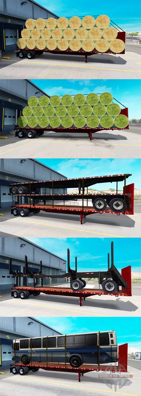 A collection of new trailers with cargo for American Truck Simulator