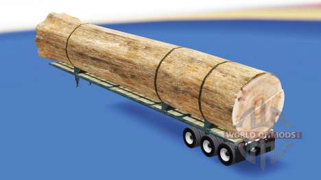Semi-trailer with a load of tree trunk for American Truck Simulator