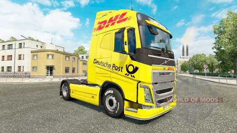 DHL skin for Volvo truck for Euro Truck Simulator 2