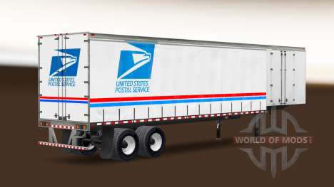 Skin USPS on the trailer for American Truck Simulator