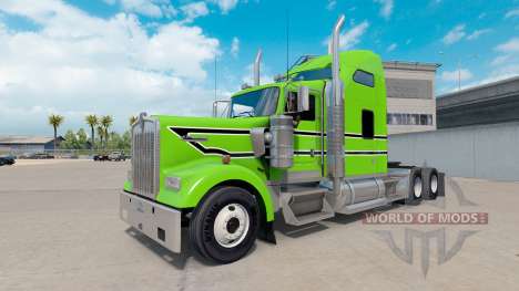 Skin Black-white stripes on the truck Kenworth W for American Truck Simulator