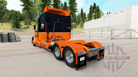 The Black and Orange skin for the truck Peterbil for American Truck Simulator