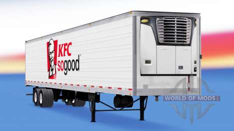 The skin on KFC reefer semi-trailer for American Truck Simulator
