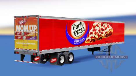Refrigerated semi-trailer Party Pizza for American Truck Simulator