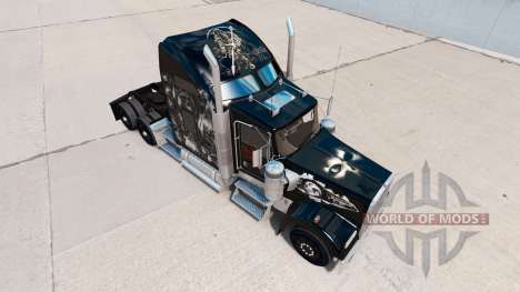 The skin on the Skull truck Kenworth W900 for American Truck Simulator