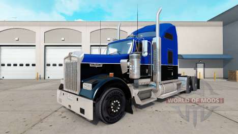 Skin Black and Blue on the truck Kenworth W900 for American Truck Simulator