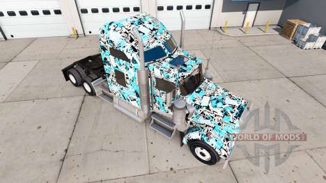 Stickerbomb skin for the Kenworth W900 tractor for American Truck Simulator