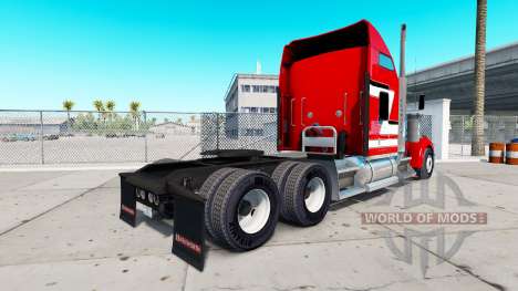 Skin Red and White on the truck Kenworth W900 for American Truck Simulator