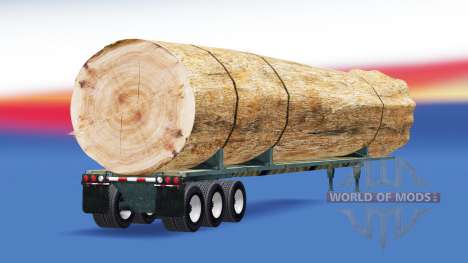 Semi-trailer with a load of tree trunk for American Truck Simulator