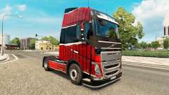 Skin Piel Rojo Negro at Volvo trucks for Euro Truck Simulator 2