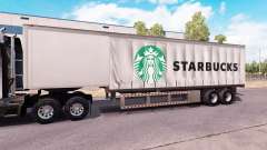 Curtain semitrailer Starbucks for American Truck Simulator