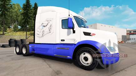 Skin Sketches Cars on the tractor Peterbilt for American Truck Simulator